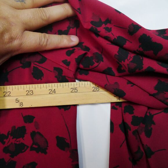 Simply Vera Verawang Top Womens Size L Red Floral  Long Sleeve Pull Over Blouse - Picture 10 of 13